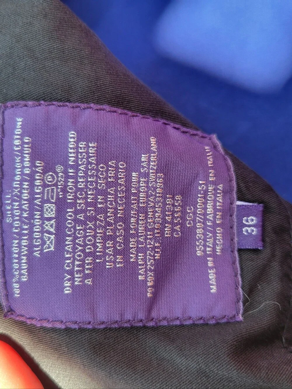 Ralph Lauren Purple Label 100% Cotton Made In Italy Blue Cropped Pants Women's L